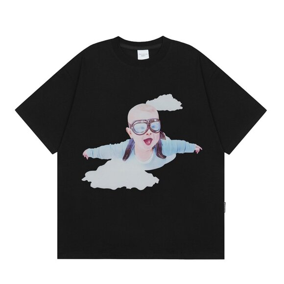 Flying Baby Black Short-Sleeved T-Shirt Acme De La Vie - Picture 1 of 5